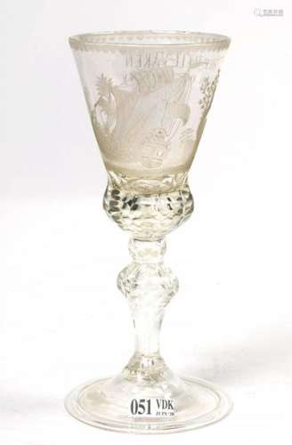 Large translucent glass decorated with a \