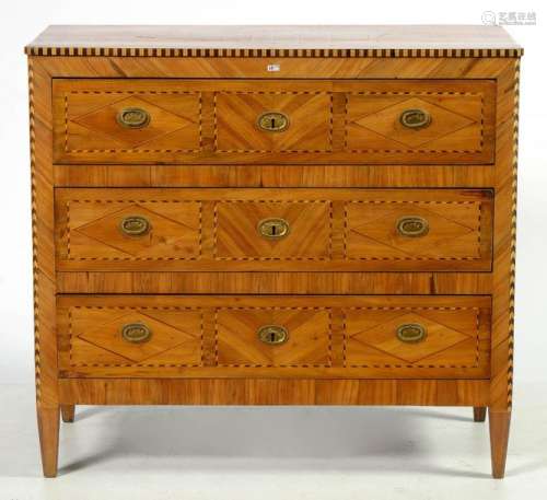 Directoire style chest of drawers in veneer and ge…