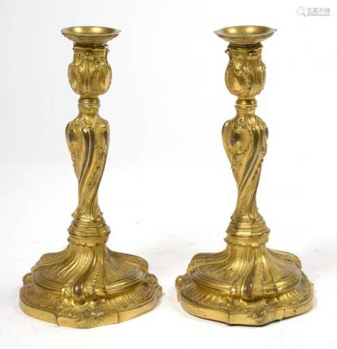 Pair of gilt bronze Regency style torches. Carryin…
