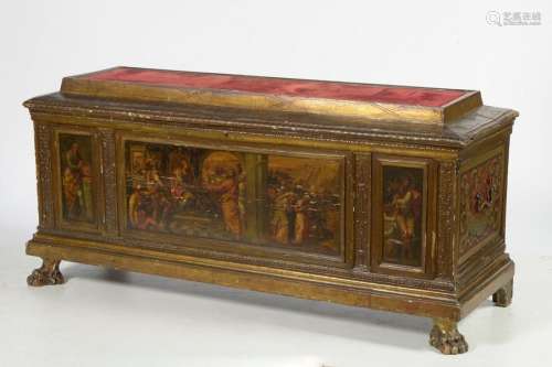 Large carved, stuccoed, polychromed and gilded woo…