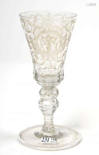 Large translucent glass decorated with \