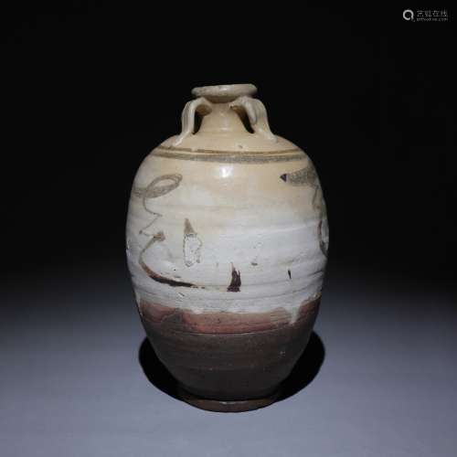 a song dynasty four ears meiping of Cizhou kiln