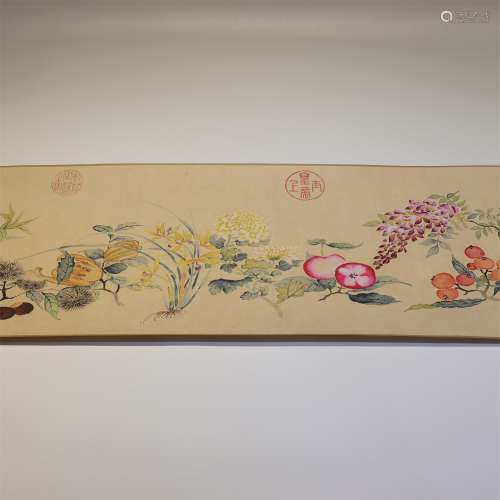 Zou Yigui's calligraphy and painting scroll