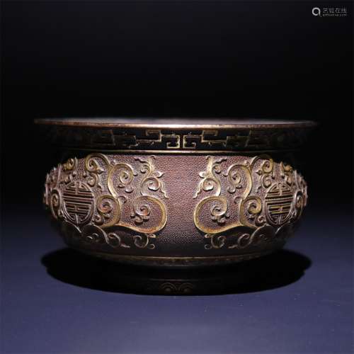 Bronze carving, antique pattern, incense burner