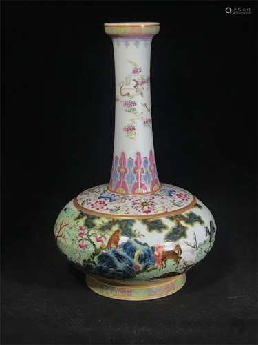 Water chestnut vase with the picturesque landscape