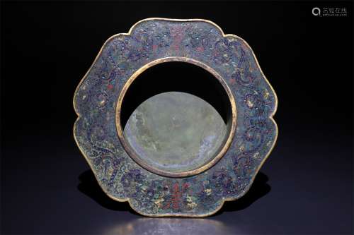 Copper Cloisonne high foot plate