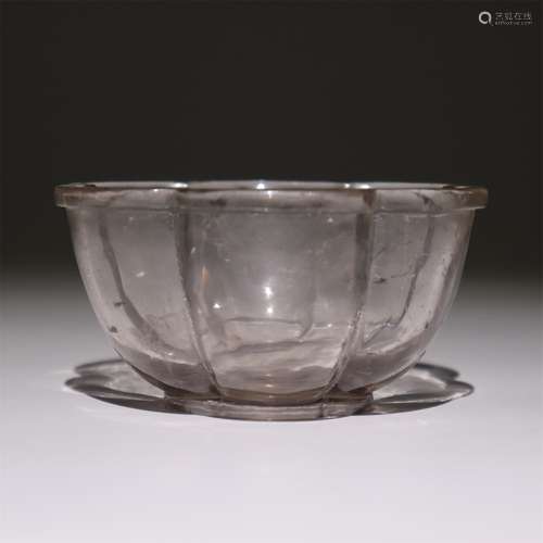 White crystal flower tea bowl