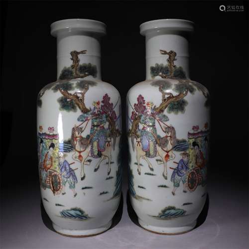 A pair of stick and mallet bottles decorated with pastel characters' stories