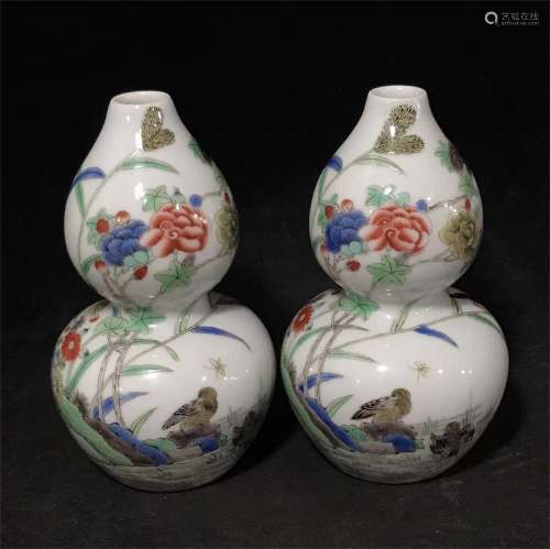 Colorful flower gourd bottle