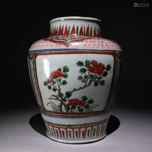 a Multicolored glaze flower pattern General pot