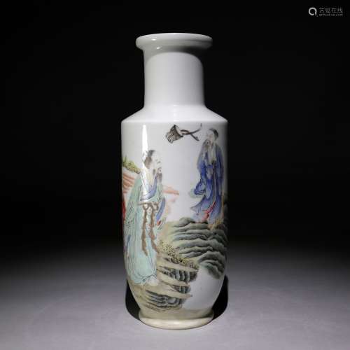 Pastel bottle decorated with figures