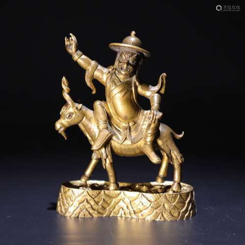 Bronze gilded horse riding statue