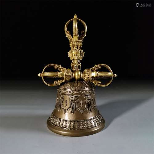 Bronze gilded Buddhist diamond bells