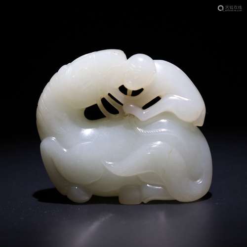 Hetian jade white jade “mashangfenghou