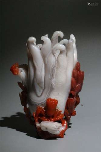 Agate Buddha hand ornament