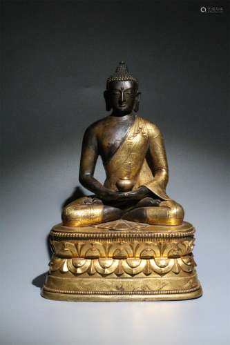 Bronze gilded herbalist Buddha