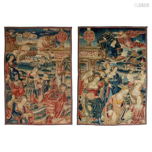 PAIR OF FRAGMENTS, WOOL AND SILK TAPESTRIES, THE S…