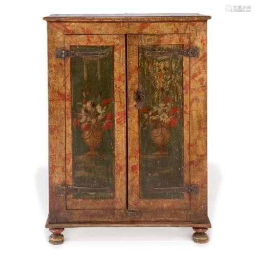 SMALL POLYCHROMED CABINET, NORTH SPAIN, END OF XVI…