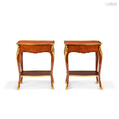 PAIR OF FIGURED TABLES, STYLE LOUIS XV, MODERN MOD…