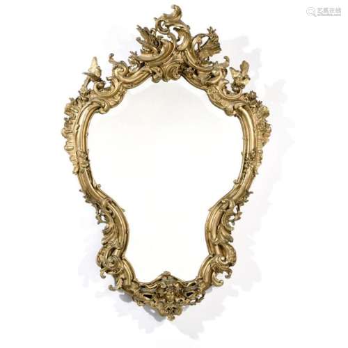 WOODEN MIRROR AND GOLDEN STUCK, IN THE TASTE OF TH…