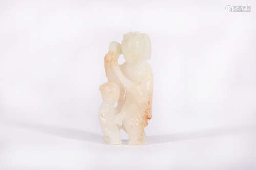 A White Jade Figural Carving Qing Dynasty