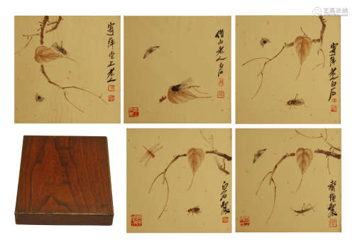 TWENTY-SEVEN PAGES OF CHINESE PAINTING INSECT BY QIBAISHI