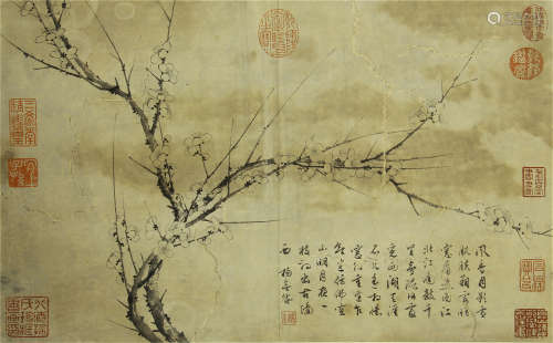 A CHINESE SCROLL PAINTING OF PLUM