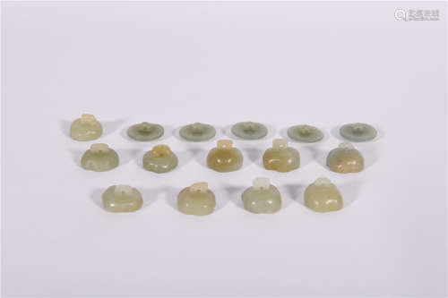 A Group of Jade Buttons Qing Dynasty