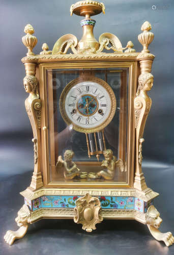 A Bronze Gilt Cloisonne Enamel Clock 18-19th Century