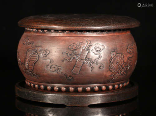 AN INK SLAB CARVED WITH STORY PATTERN