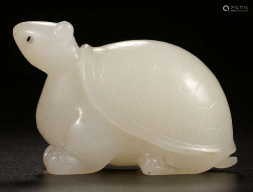 A HETIAN JADE CARVED DRAGON TURTLE