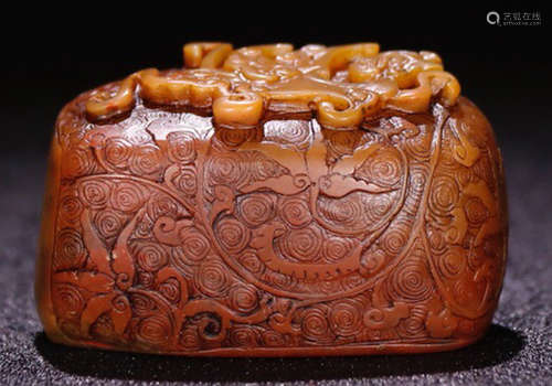 A TIANHUANG STONE CARVED DRAGON PATTERN SEAL