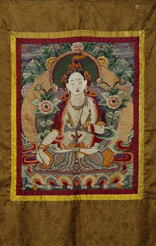 A EMBROIDERY TARA PATTERN THANGKA