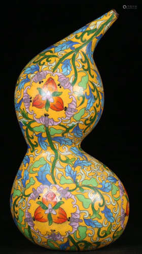 A CLOISONNE CAST GOURD SHAPE PENDANT