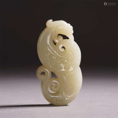 CHINESE WHITE JADE CARVED ENAMEL PATTERN PLAQUE