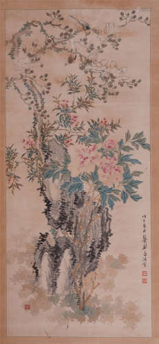 CHINESE PAINTING OF FLOWERS BY ZHENG WUCHANG