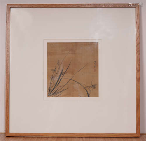 CHINESE PAINTING OF FLOWERS IN FRAME.