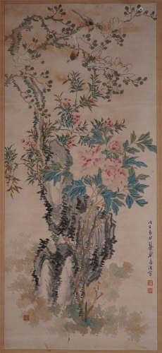 CHINESE PAINTING OF FLOWERS BLOSSOMMING