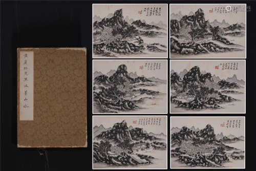 CHINESE PAINTING ALBUM OF MOUNTAIN VIEWS BY HUANG BINHONG