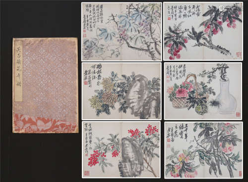 CHINESE PAINTING ALBUM OF FLOWERS BY WU CHANGSHUO