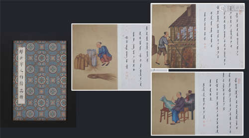 CHINESE REALISTIC PAINTING ALBUM OF LANG SHINING