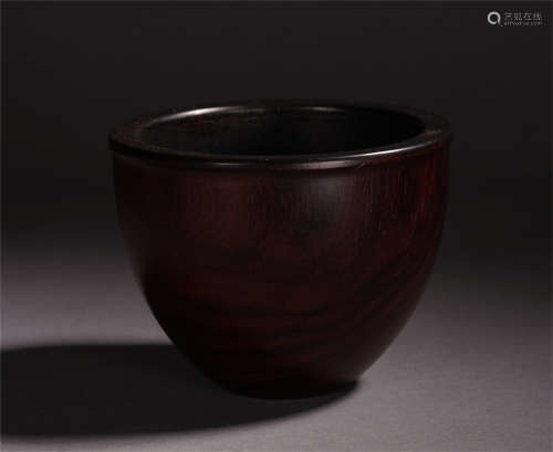 CHINESE ROSEWOOD CARVED BOWL