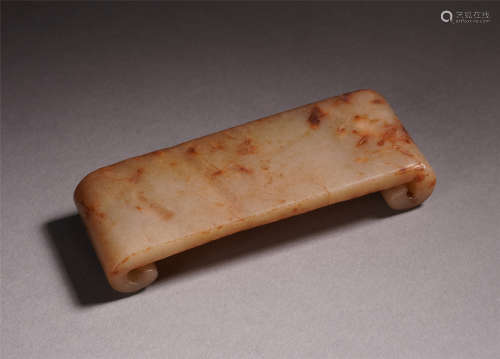 CHINESE ANCIENT JADE CAVED INK CAKE STAND