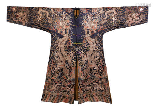 CHINESE GOLD FILIGREE EMBROIDERY DRAGON TMPERIAL ROBE