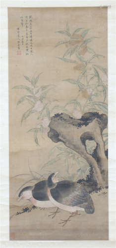 CHINESE PAINTING OF WILDGOOSES AND FLOWER