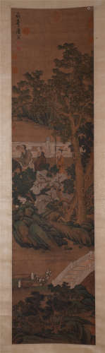CHINESE PAINTING OF FIGURE AND STORY BY TANG YIN
