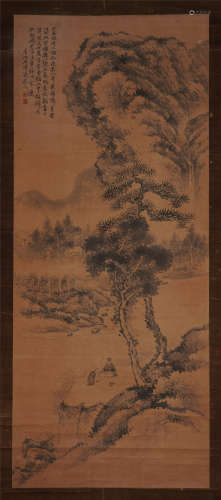 CHINESE SILK HANDSCROLL PAINTING OF SHI TAO
