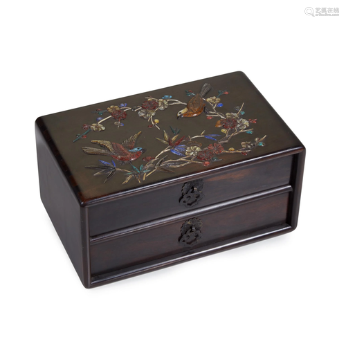 A Chinese embellished hardwood bo…