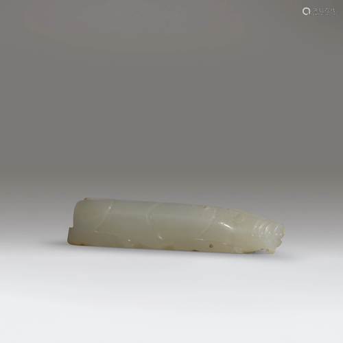 A Chinese carved white jade 