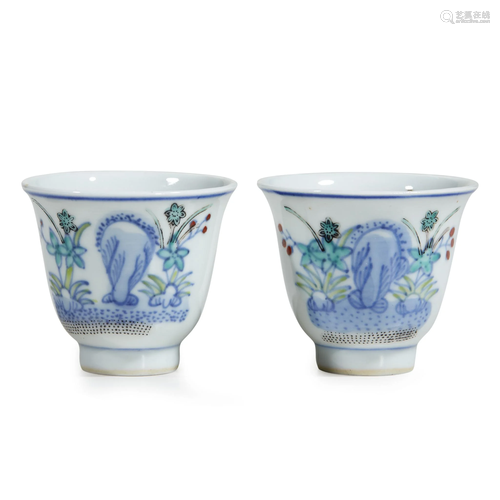 A pair of Chinese doucai-decorated porcelai…